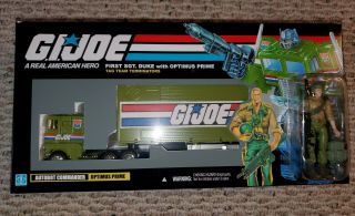 Transformers G1 G.  I.  Joe Optimus Prime With Duke Custom Box Reissue