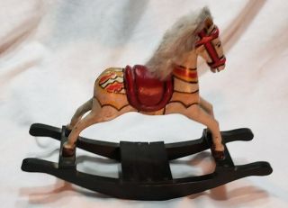 Wood Rocking Horse Toy Decor Doll Christmas Collectible
