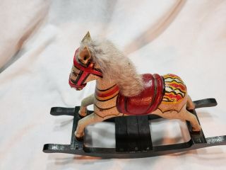 Wood Rocking Horse Toy Decor Doll Christmas Collectible 4