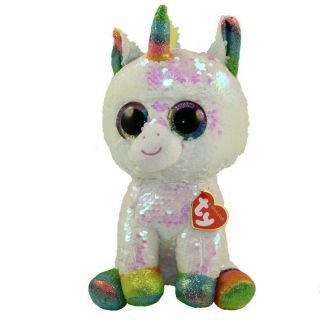 Pixy Unicorn Sequin Ty Beanie Babies Flippables Plush Stuffed Animal 13 "
