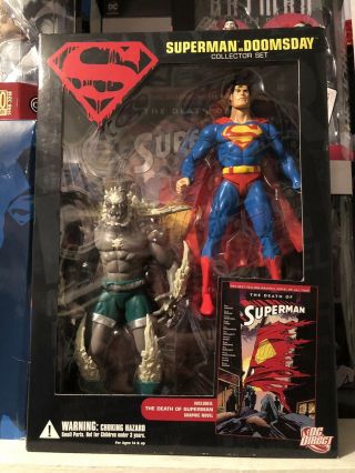 Dc Direct Death Of Superman Vs Doomsday Figure Collector Set,  Comic Tp Book A3