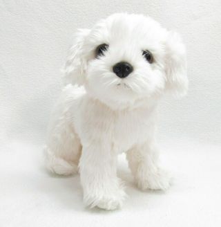 Aurora Realistic Maltese Stuffed Plush Puppy Dog