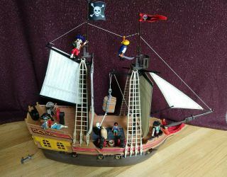 Playmobile Large Pirate Ship With 6 Figures,  Weapons,  Cannons & More