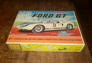 1960s Vintage K&b 1/25 Scale Ford Gt Slot Car Box W/wrong Car - Parts Or Project