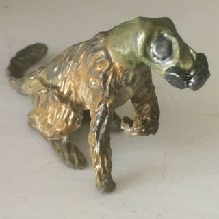 Rare vintage WW1 Toy cold painted spelter or Lead Soldier Dog with Gas Mask 4