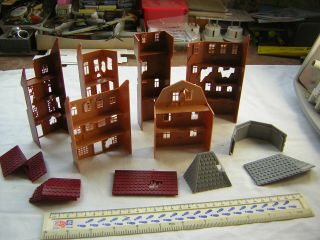 6 X Matchbox WW2 (D - Day) European abandoned / Ruined Town Houses Scale 1:76 20mm 5