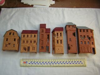 6 X Matchbox WW2 (D - Day) European abandoned / Ruined Town Houses Scale 1:76 20mm 8
