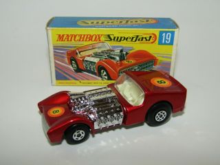 Matchbox Superfast No 19 Road Dragster Metallic Red Mib Rare