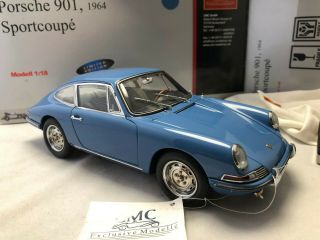 1/18 Scale Metal Die Cast Model Cmc 1964 Porsche 901 Sport Coupe Blue M - 067d