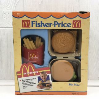 1988 Fisher Price Mcdonald’s Play Food Big Mac Toy Meal 2161 2