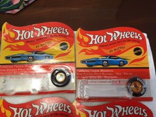 Hot Wheels Empty Redline blister packs (12) with buttons,  5 buttons 3