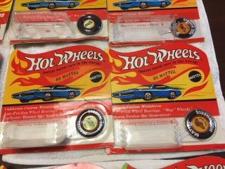 Hot Wheels Empty Redline blister packs (12) with buttons,  5 buttons 5