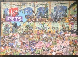 Mike Jupp " I Love Pets " Gibsons Jigsaw Puzzle,  1000 Piece,  Complete