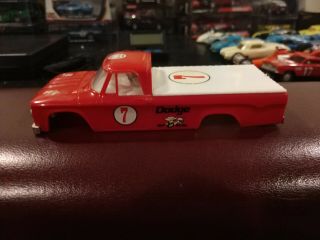 Vintage 1965 Eldon Dodge Pickup Truck 1/32 Scale Slot Car Red Body Only Mopar