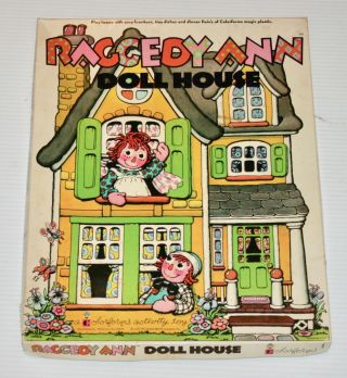 1974 Colorforms Raggedy Ann Doll House Set In The Box - Larger Size,  Very Cool