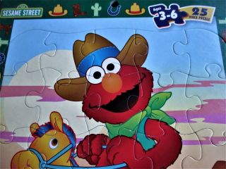 2000 Mattel/Sesame Street 25 Piece Frame Tray Puzzle - Elmo as Cowboy - Complete 4