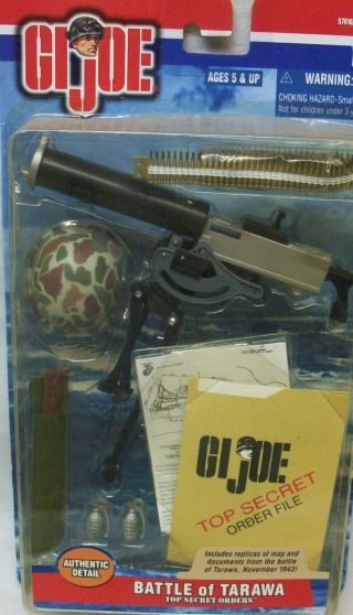 Nib G.  I.  Joe " Battle Of Tarawa " Top Secret Orders Accessories Package (2000)