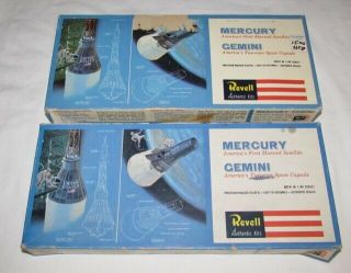 2 Revell Mercury & Gemini Space Capsules Model Kits No.  H - 1834 - 130