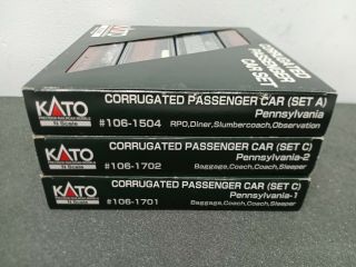 KATO Pennsylvania Passenger Set PRR N scale 106 - 1504 106 - 1701 106 - 1702 2