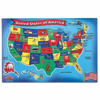 Melissa & Doug 51 Piece Floor Puzzle United States Of America Map Usa
