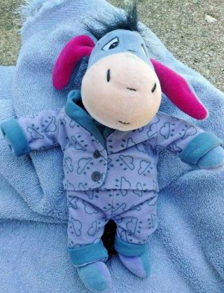 Disney Store 9 " Eeyore In Rain Cloud Pajamas Pj 