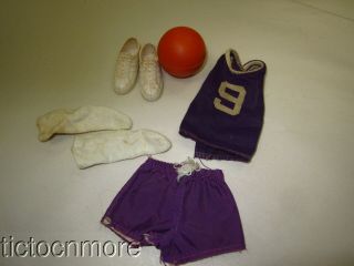 Vintage Big Jim Action Figure Basketball Player Uniform Outfit Set Complete