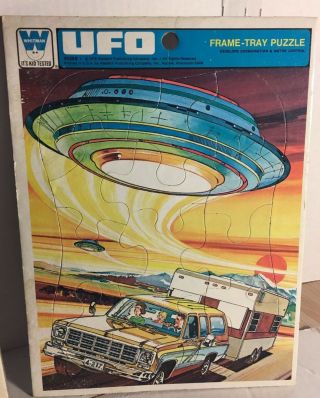 Vintage Whitman Ufo Frame Tray Puzzle 1978 4508b Aliens Area 51 Space
