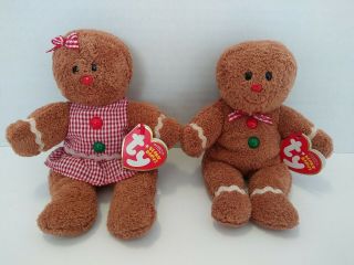 Ty Hansel And Gretel Beanie Baby Set - With Tags.  7 1/2 " Approximate.