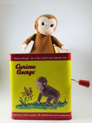 Vintage Curious George Musical Jack In The Box By Schylling