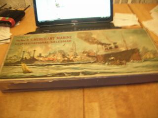 Vtg Rare 1918 Milton Bradley Game Of The Us Merchant Marine And Int Salesma