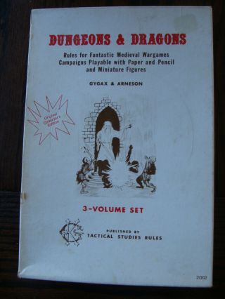 Dungeons & Dragons (3 Volume Set) Gygax & Arneson Tactical Studies Rules White