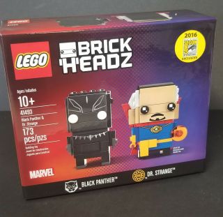 Sdcc 2016 Lego Exclusive 41493 Brickheadz Black Panther & Dr.  Strange 0142/1500