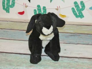 Toys R Us Animal Alley Black White Bunny Rabbit Realistic Stuffed Plush Toy 14 "