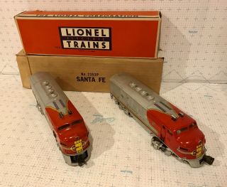 Lionel O Gauge Postwar 2353 Santa Fe F - 3 Diesel Locomotive Aa Set W/ Boxes