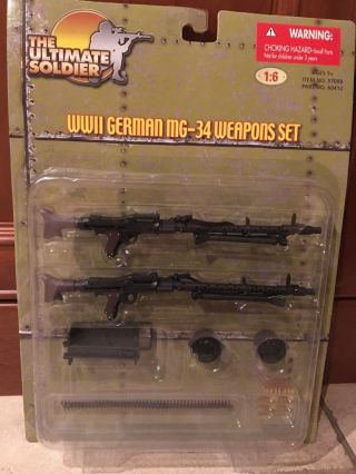 Ultimate Soldier Wwii German Mg - 34 Weapons Set For 12” Figures Nib