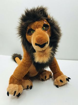 Disney World The Lion King Scar Stuffed Animal Plush Toy Approximately 11”