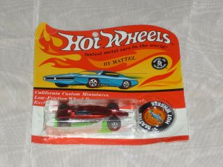Rare 1969 Hot Wheels Redline Red Shelby Turbine W/button Grand Prix Wrong Card
