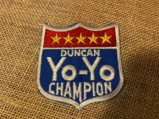 Vintage Duncan Yo - Yo Champion 5 Gold Stars Red/white/blue Patch