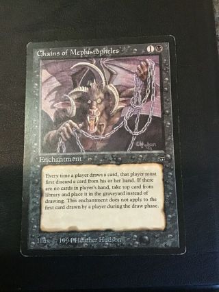 1x English Chains Of Mephistopheles Mtg Legends Lp.  Please English