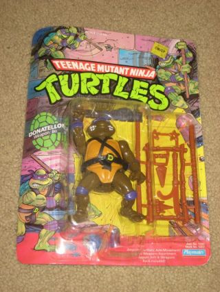Vintage 1988 Teenage Mutant Ninja Turtles Tmnt Donatello Figure Moc Playmates