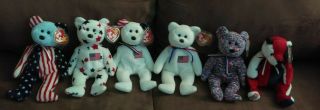 Ty Beanie Babies Patriotic Bears 6 Pack Ft.  Libearty (read For Details)