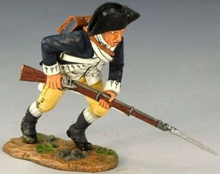 King & Country American Revolution Ar071 Rhode Island Attacking With Bayonet Mib