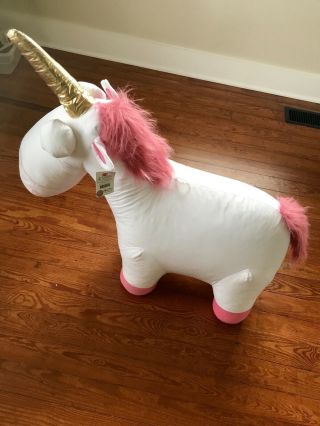 Huge 35 " Fluffy White Pink Unicorn Plush Agnes Despicable Me 2 Minions Jumbo Toy