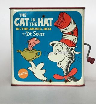 MATTEL Vintage Dr Seuss Cat in the Hat Music Box 1970 3