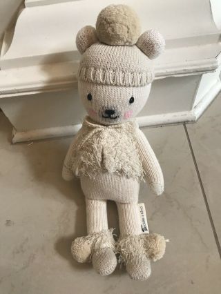 Cuddle,  Kind Stella The Polar Bear 15” Plush Toy Peruvian Cotton Hand Knit Exc