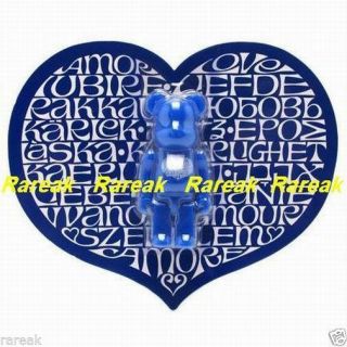 Medicom Be@rbrick Ag International Love Heart 100 Azur Blue Color Ver Bearbrick