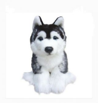 Plush Dog Siberian Husky Stuffed Collectable Animal - Cute Christmas Gift Toy