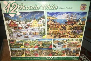 Bonnie White Deluxe Puzzle Set 12 Full Size Master Piece Jigsaw Puzzles Complete