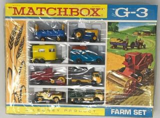 Vintage Matchbox G - 3 Farm Set In Display Package,