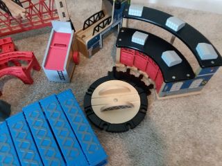 Wooden Trains and Track set with Buildings and Bridges for Thomas the Train 4